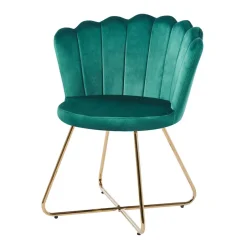 Wohnen Grüne Muschelstühle aus Samt - Baly (2er Set)