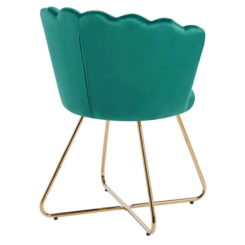 Wohnen Grüne Muschelstühle aus Samt - Baly (2er Set)