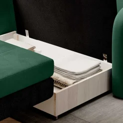 Wohnen Grünes Schlafsofa mit Veloursbezug - Vigretta