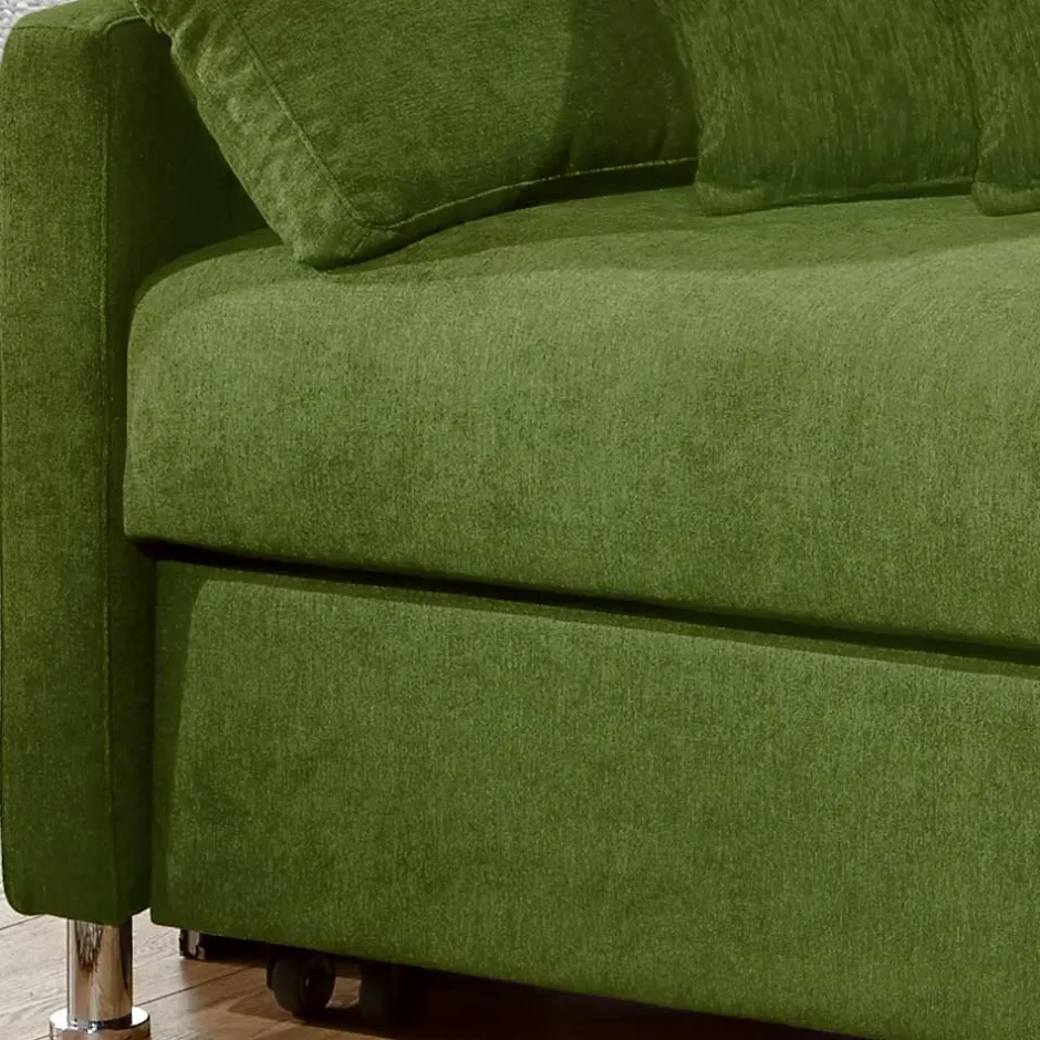 Grünes Zweisitzer Sofa ausklappbar - Molocai^Wohnen Outlet