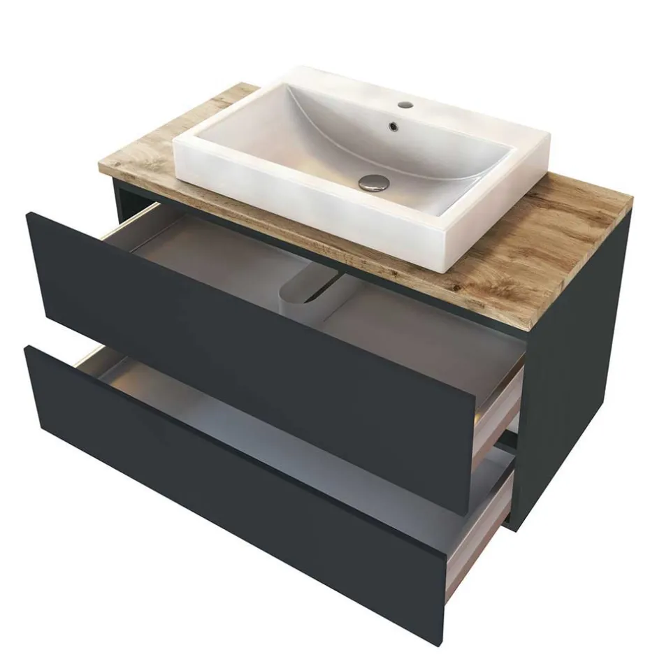 Wohnen Große Badmöbel Ausstattung im Set - Noricas (fünfteilig)