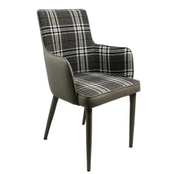 Wohnen Große Essgruppe in Grau Weiß Mervellin mit Bank (sechsteilig)