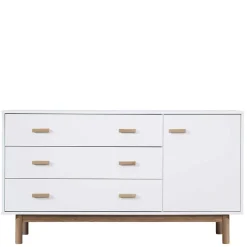 Wohnen Große Kombi-Kommode in Weiß mit Eiche - Savuta