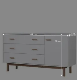 Wohnen Große Kombi-Kommode in Weiß mit Eiche - Savuta