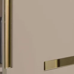 Wohnen Große Kommode in Taupe mit Spiegel in Bronze - Fashiona