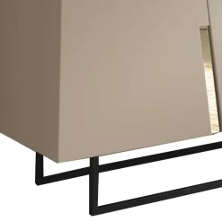 Wohnen Große Kommode in Taupe mit Spiegel in Bronze - Fashiona