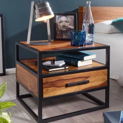 Wohnen Großer Industrial Nachttisch mit Schublade - Enyet