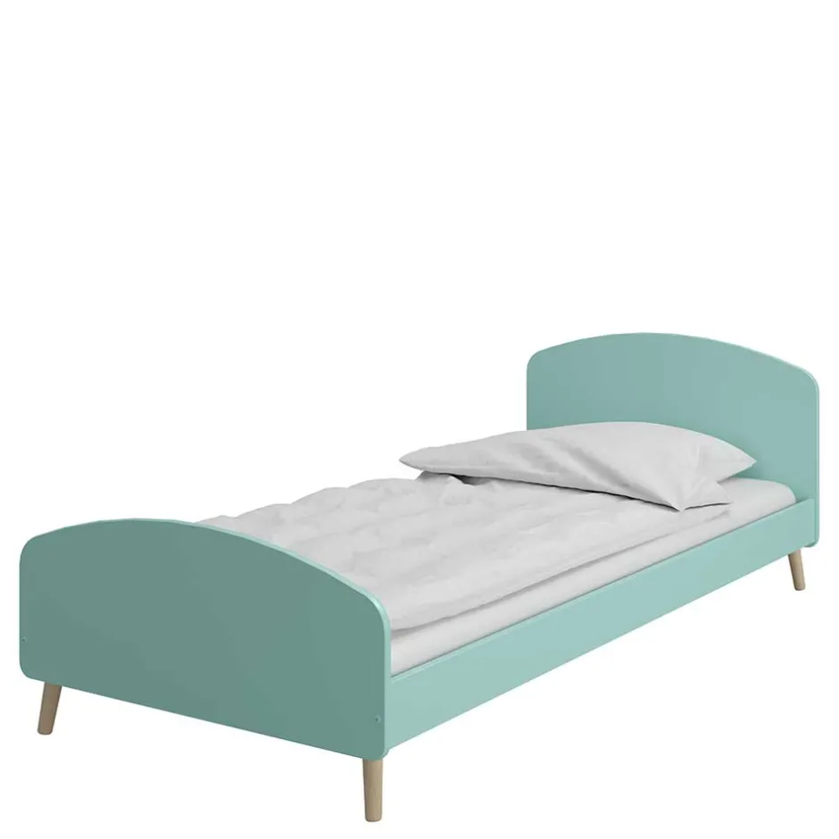 Kinder Wohnen Großes Kinderbett in Mint & Eiche - Vrespa