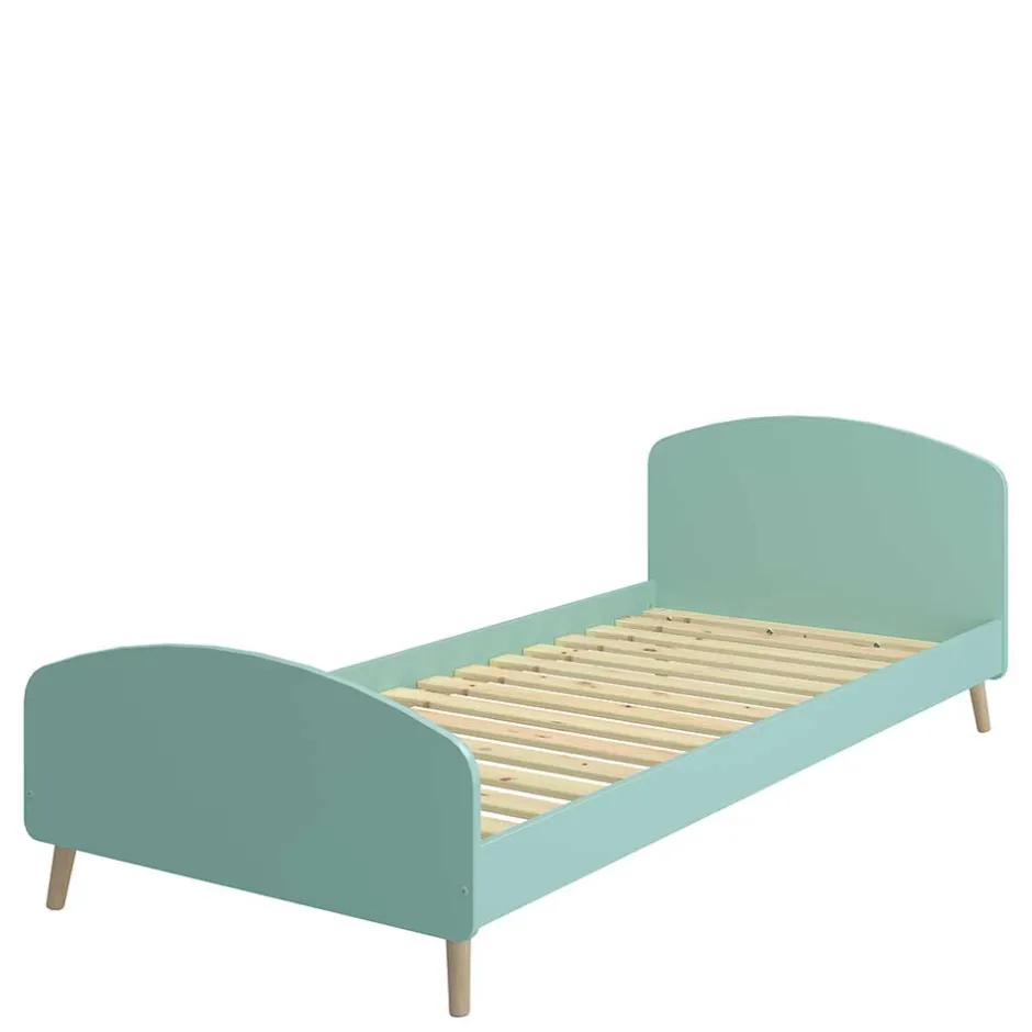 Kinder Wohnen Großes Kinderbett in Mint & Eiche - Vrespa