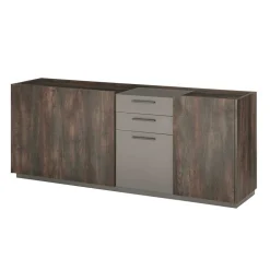 Großes Sideboard in Eiche Dunkel und Anthrazit - Mundo^Wohnen