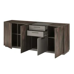 Großes Sideboard in Eiche Dunkel und Anthrazit - Mundo^Wohnen