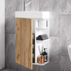 Wohnen Gäste Bad Waschtisch mit Regal & Tür - Coloniale