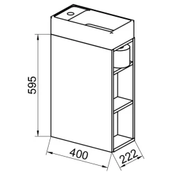 Wohnen Gäste Bad Waschtisch mit Regal & Tür - Coloniale