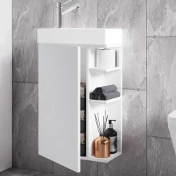 Wohnen Gäste WC Waschtisch in Weiß hängend - Croscony