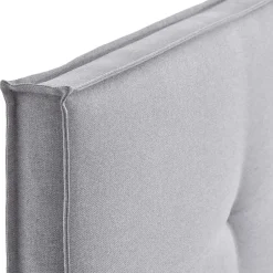 Wohnen H3 Boxspringbett in Hellgrau Stoff & Chrom - Tuwedia