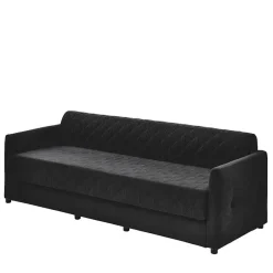 Wohnen H2 Schlafcouch mit Topper in Schwarz Stoff - Casmanian
