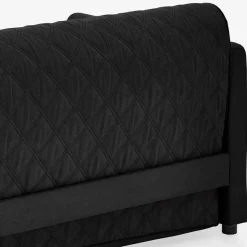 Wohnen H2 Schlafcouch mit Topper in Schwarz Stoff - Casmanian