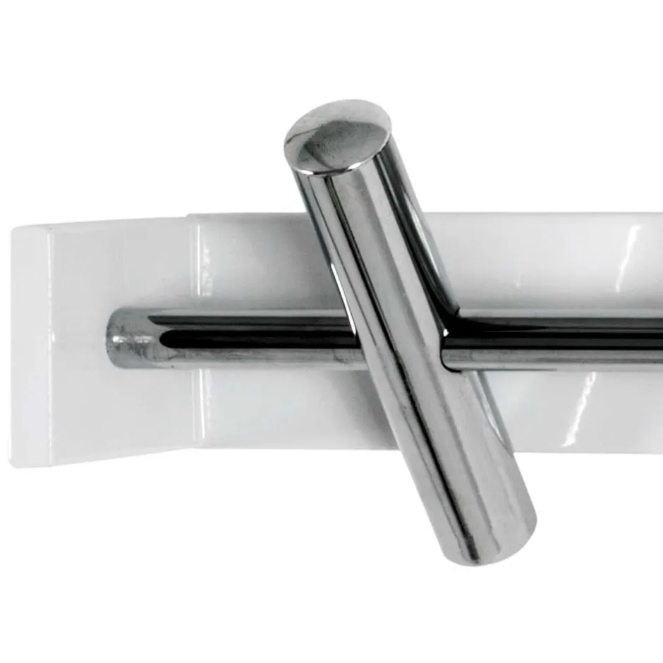 Wohnen Hakenleiste aus Metall in Weiß & Chrom - Monchy