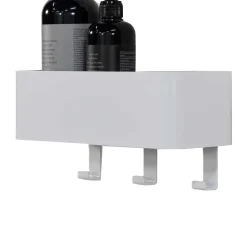 Hakenleiste mit Ablage aus weißem Stahl - Pino^Wohnen Clearance