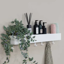 Wohnen Hakenleiste mit Ablage in Weiß - Kyonus