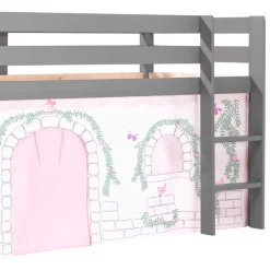 Kinder Wohnen Halbhochbett in Grau aus Kiefer - Serves