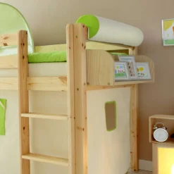Kinder Wohnen Halbhochbett Standings aus Kiefer Massivholz