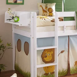 Halbhochbett Zentry mit Vorhang und Tunnel^Wohnen Hot