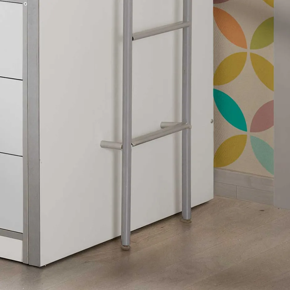 Kinder Wohnen Halbhohes Kinderbett Boro in Weiß