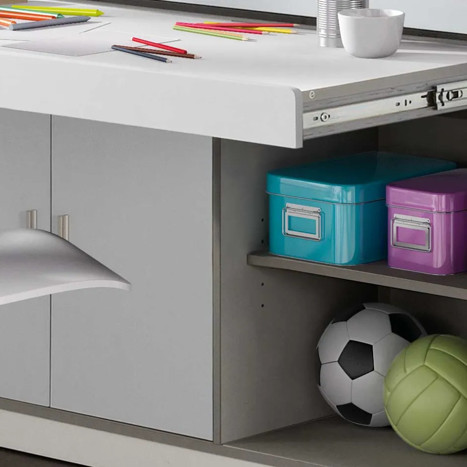 Kinder Wohnen Halbhohes Kinderbett Boro in Weiß