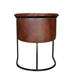 Halbrunder Tischsessel in Braun Leder - Liva^Wohnen Clearance