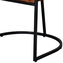 Halbrunder Tischsessel in Braun Leder - Liva^Wohnen Clearance