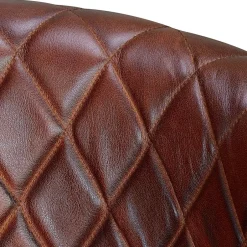 Halbrunder Tischsessel in Braun Leder - Liva^Wohnen Clearance