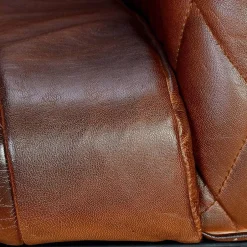 Halbrunder Tischsessel in Braun Leder - Liva^Wohnen Clearance