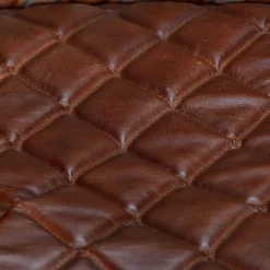 Halbrunder Tischsessel in Braun Leder - Liva^Wohnen Clearance