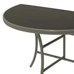 Wohnen Halbrunder Wandtisch Yogahava in Silber Schwarz