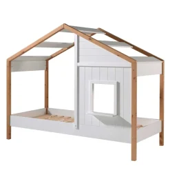 Haus Kinderbett in Weiß & Eichefarben - Zorya^Wohnen