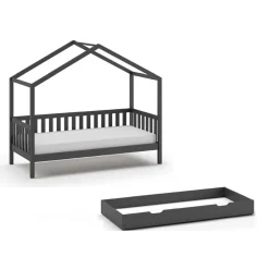 Hausbett in Anthrazit aus Kiefernholz - Neptunus^Wohnen