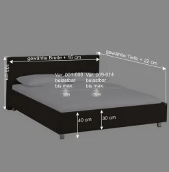 Wohnen Hübsches Polsterbett Kara in Braun