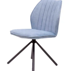 Hellblauer Esstisch-Stuhl mit Metallgestell - Lescalier (2er Set)^Wohnen New