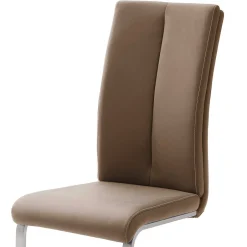 Wohnen Hellbrauner Freischwinger Stuhl Carihm mit Kunstleder (4er Set)