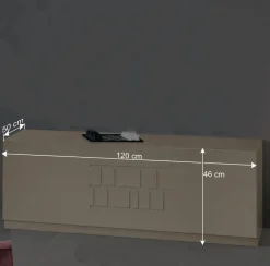 Helles Esche TV Board mit Klappe - Odillava^Wohnen Sale