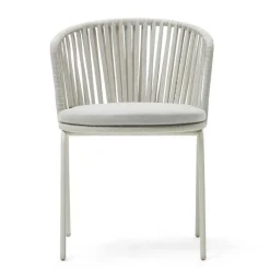 Hellgraue Gartenstühle aus Kordel - Larosca (4er Set)^Wohnen New