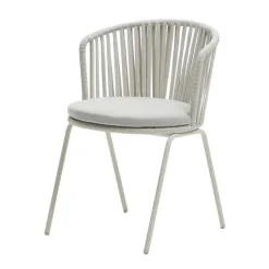 Hellgraue Gartenstühle aus Kordel - Larosca (4er Set)^Wohnen New