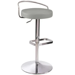 Wohnen Hellgrauer Barhocker mit Metallbügel Lehne - Hambor