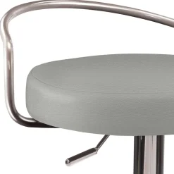 Wohnen Hellgrauer Barhocker mit Metallbügel Lehne - Hambor