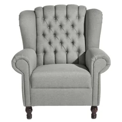 Hellgrauer Chesterfield-Sessel mit Ohren - Barreff^Wohnen Outlet