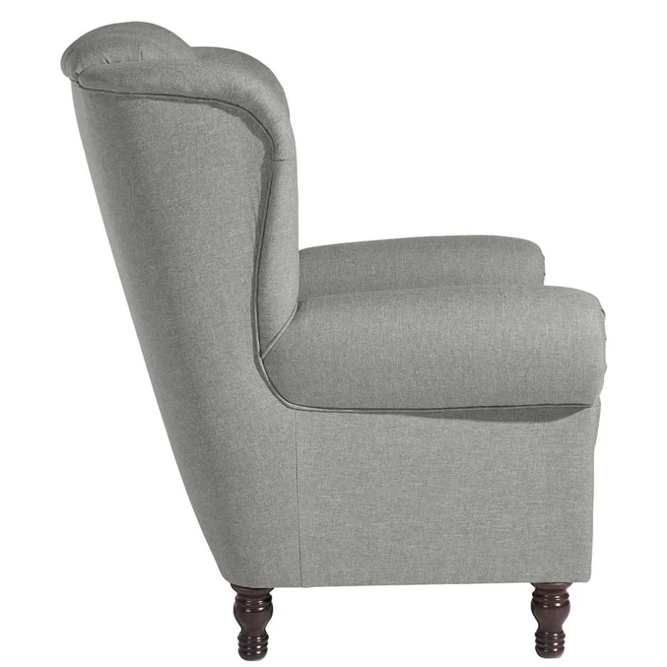Hellgrauer Chesterfield-Sessel mit Ohren - Barreff^Wohnen Outlet