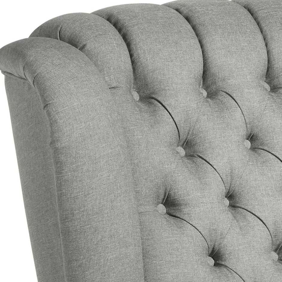 Hellgrauer Chesterfield-Sessel mit Ohren - Barreff^Wohnen Outlet