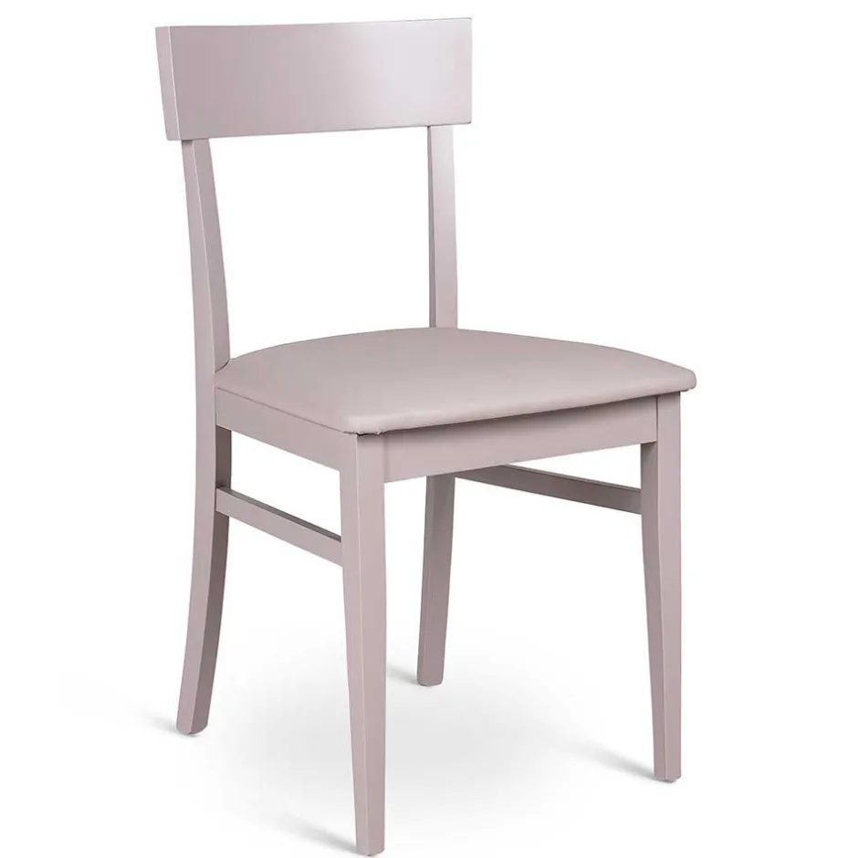 Hellgrauer Holzstuhl Buche massiv Kingston mit Sitz Kunstleder (2er Set)^Wohnen Best