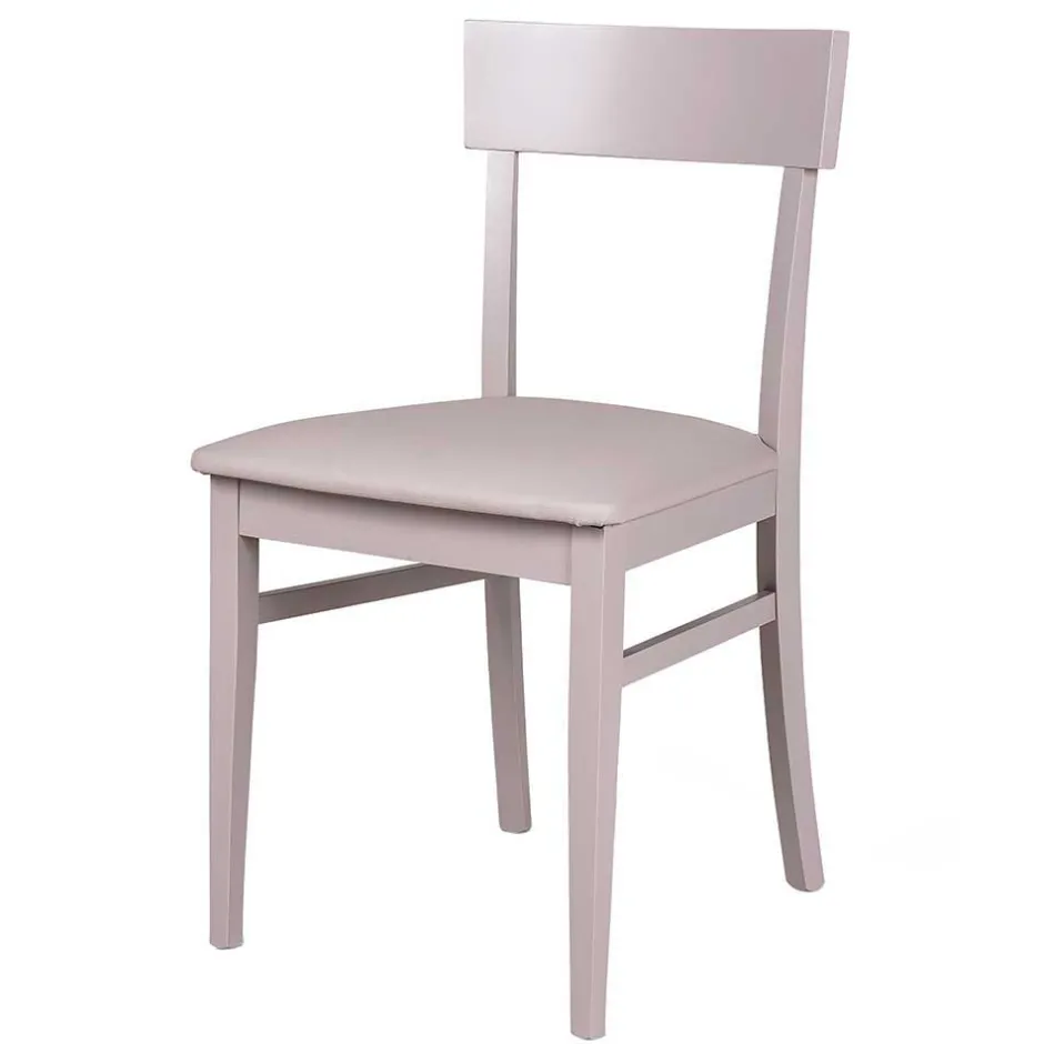 Hellgrauer Holzstuhl Buche massiv Kingston mit Sitz Kunstleder (2er Set)^Wohnen Best